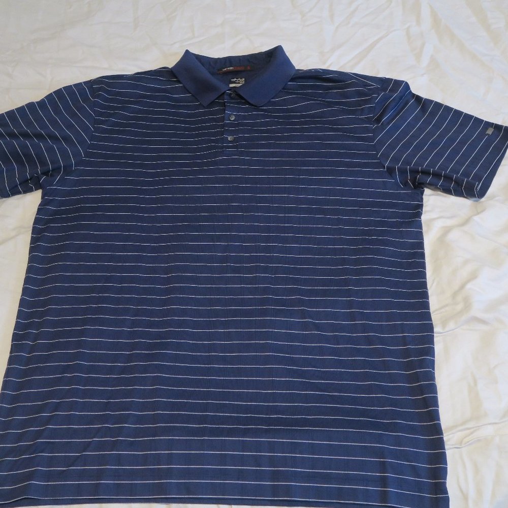 Nike Blue Striped Polo Shirt